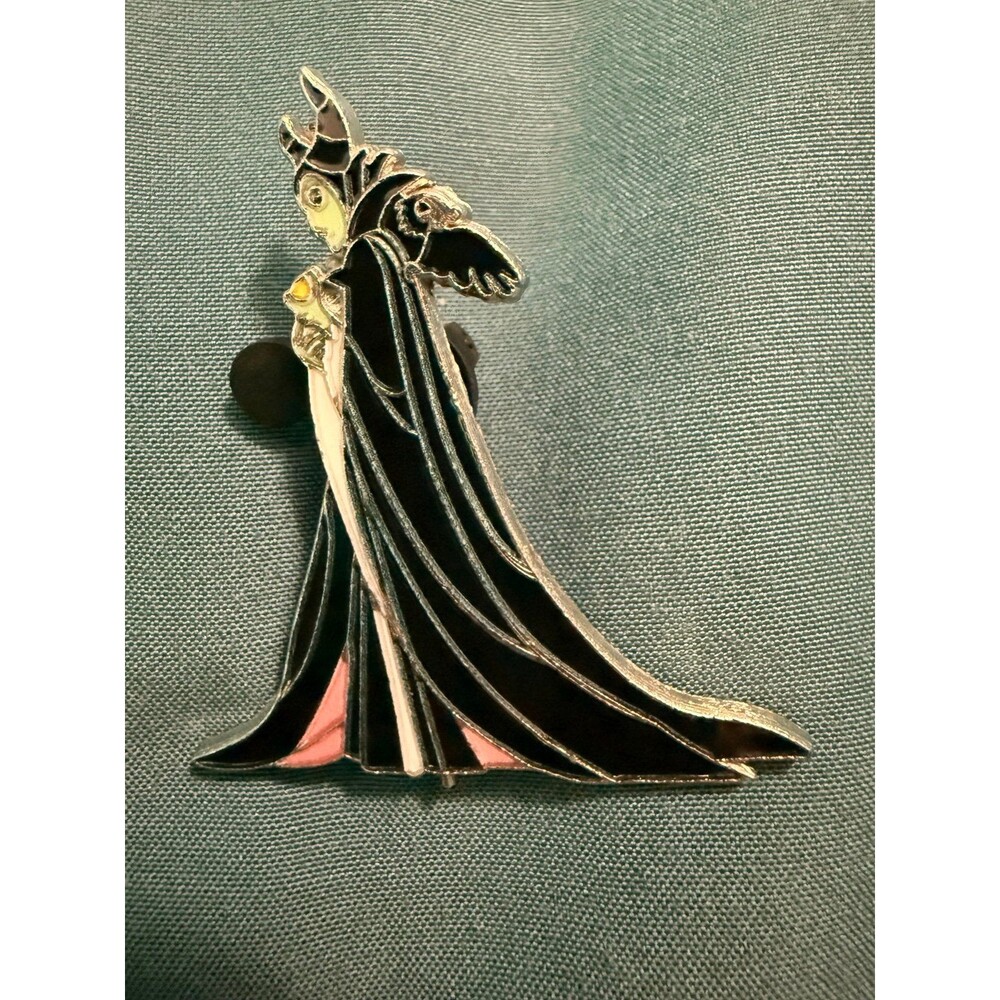 Disney pin featuring Maleficent and her raven, Diablo